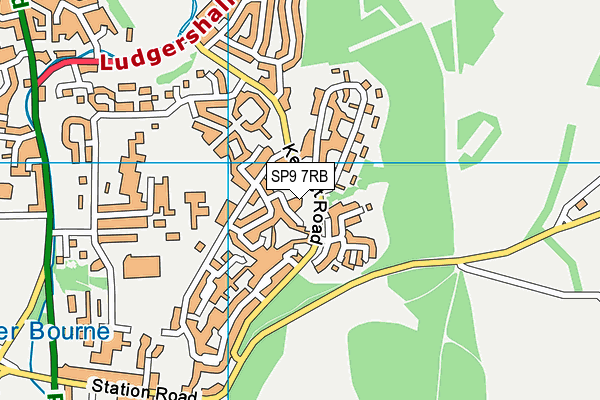 SP9 7RB map - OS VectorMap District (Ordnance Survey)