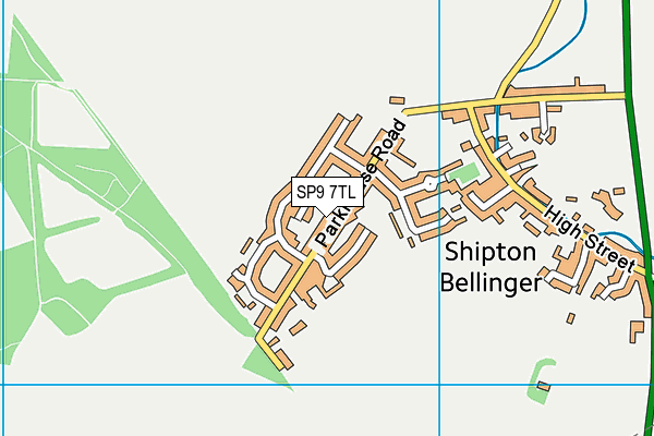 Shipton Bellinger Playing Field map (SP9 7TL) - OS VectorMap District (Ordnance Survey)