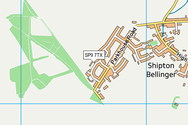 SP9 7TX map - OS VectorMap District (Ordnance Survey)