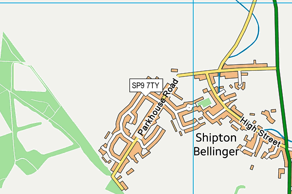 SP9 7TY map - OS VectorMap District (Ordnance Survey)