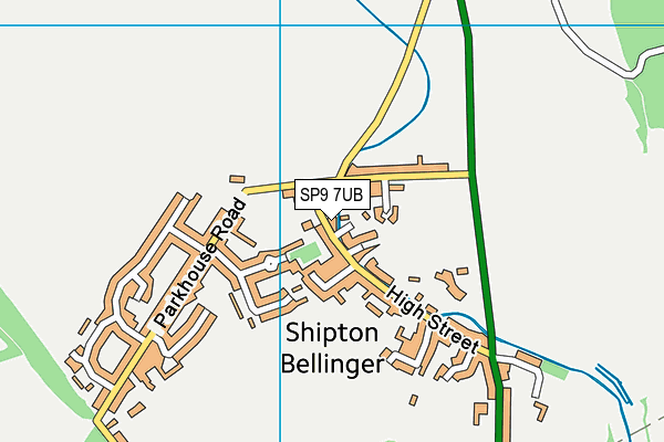 SP9 7UB map - OS VectorMap District (Ordnance Survey)