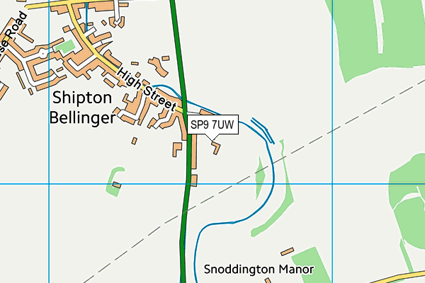 SP9 7UW map - OS VectorMap District (Ordnance Survey)