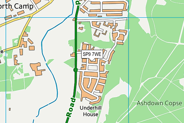 SP9 7WE map - OS VectorMap District (Ordnance Survey)