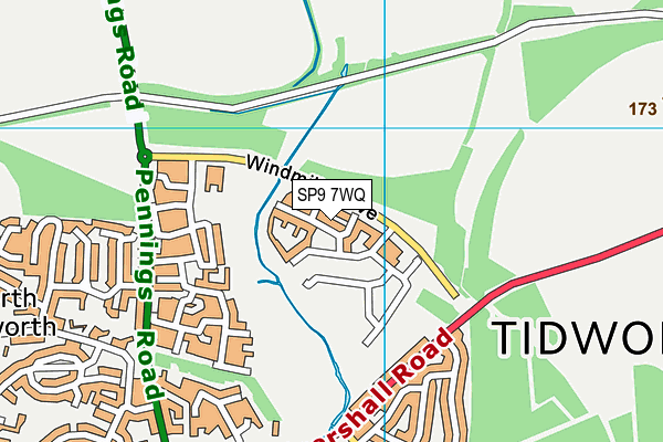 SP9 7WQ map - OS VectorMap District (Ordnance Survey)