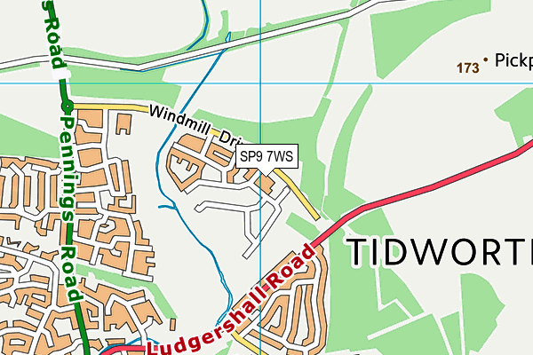 SP9 7WS map - OS VectorMap District (Ordnance Survey)