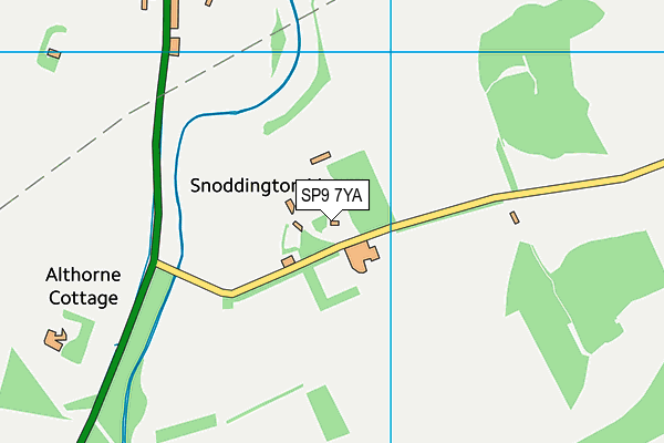 SP9 7YA map - OS VectorMap District (Ordnance Survey)