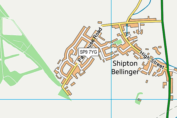 SP9 7YG map - OS VectorMap District (Ordnance Survey)