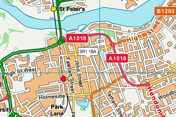 SR1 1BA map - OS VectorMap District (Ordnance Survey)