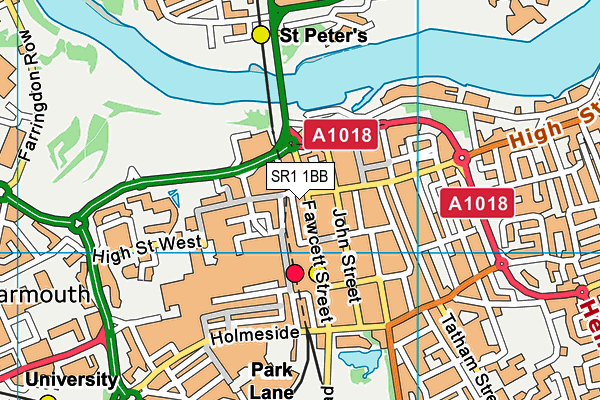 SR1 1BB map - OS VectorMap District (Ordnance Survey)