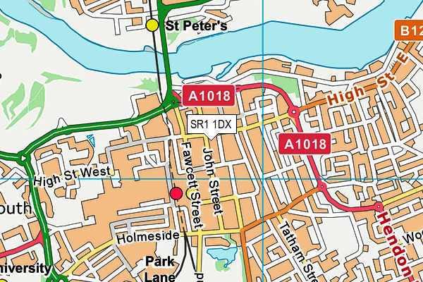 SR1 1DX map - OS VectorMap District (Ordnance Survey)