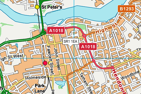 SR1 1EA map - OS VectorMap District (Ordnance Survey)