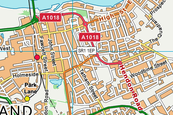 SR1 1EP map - OS VectorMap District (Ordnance Survey)