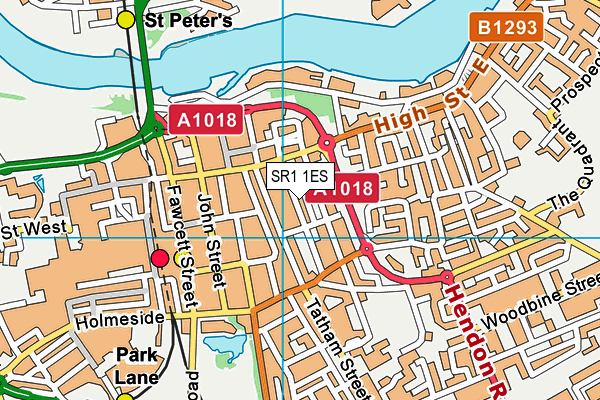 SR1 1ES map - OS VectorMap District (Ordnance Survey)