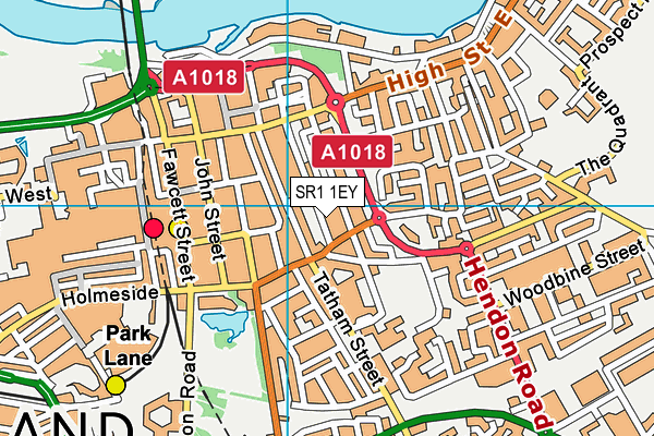 SR1 1EY map - OS VectorMap District (Ordnance Survey)