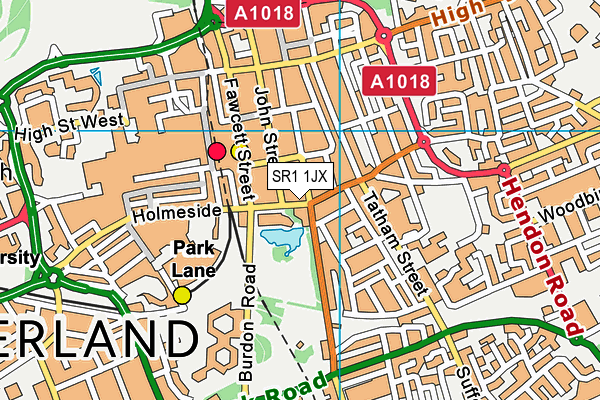 SR1 1JX map - OS VectorMap District (Ordnance Survey)