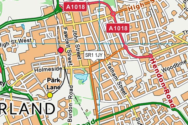 SR1 1JY map - OS VectorMap District (Ordnance Survey)