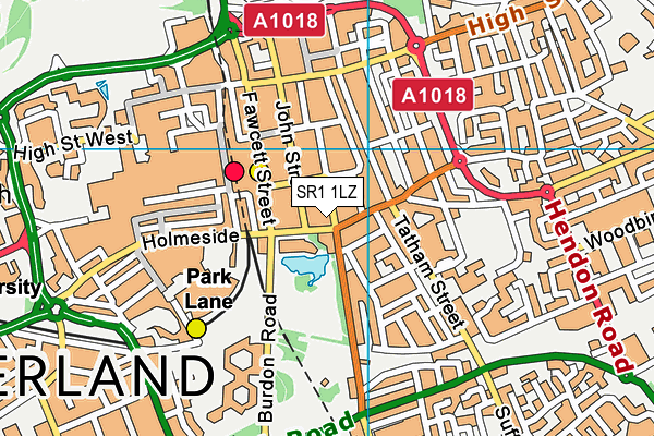 SR1 1LZ map - OS VectorMap District (Ordnance Survey)