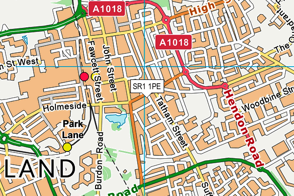 SR1 1PE map - OS VectorMap District (Ordnance Survey)