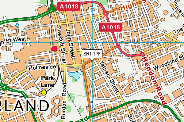 SR1 1PF map - OS VectorMap District (Ordnance Survey)