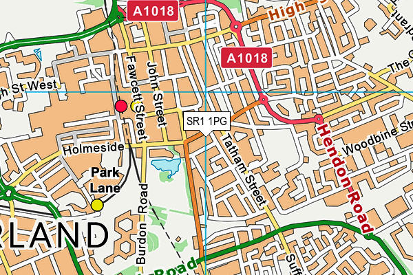SR1 1PG map - OS VectorMap District (Ordnance Survey)