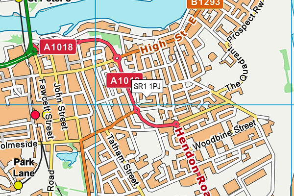 SR1 1PJ map - OS VectorMap District (Ordnance Survey)