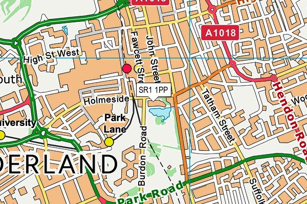 SR1 1PP map - OS VectorMap District (Ordnance Survey)