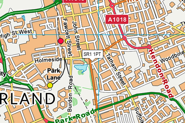 SR1 1PT map - OS VectorMap District (Ordnance Survey)