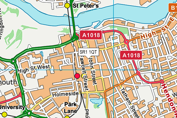 SR1 1QT map - OS VectorMap District (Ordnance Survey)