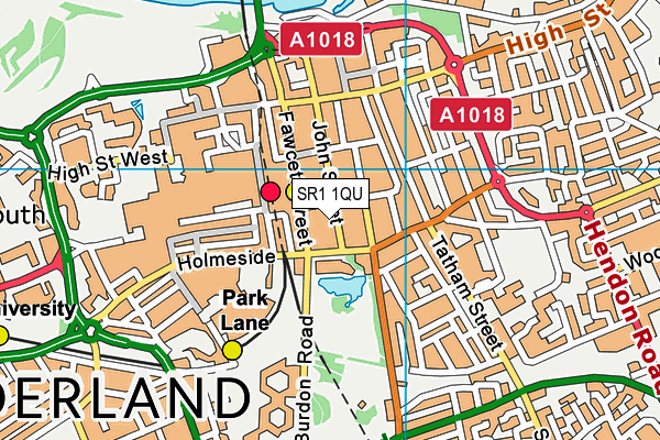 SR1 1QU map - OS VectorMap District (Ordnance Survey)