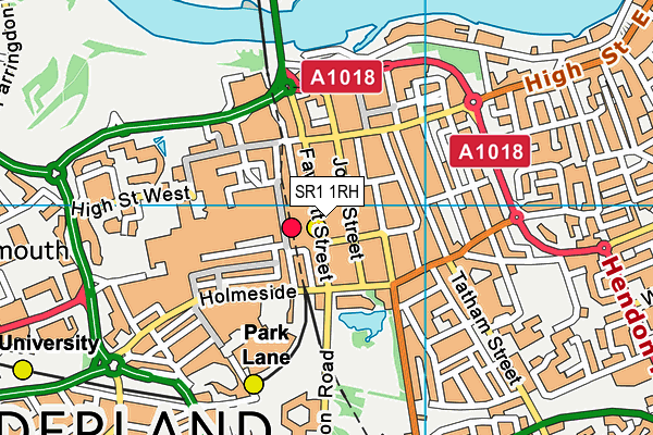 SR1 1RH map - OS VectorMap District (Ordnance Survey)