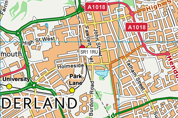 SR1 1RU map - OS VectorMap District (Ordnance Survey)