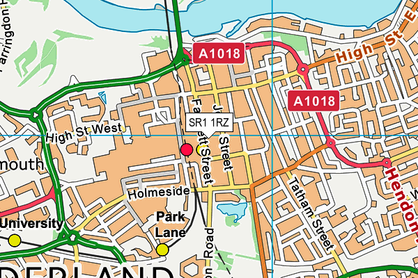 SR1 1RZ map - OS VectorMap District (Ordnance Survey)