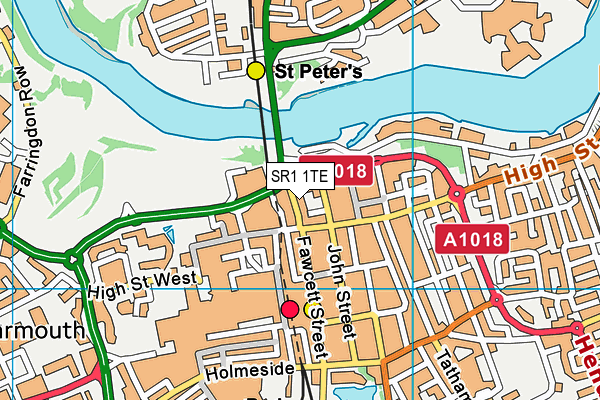 SR1 1TE map - OS VectorMap District (Ordnance Survey)