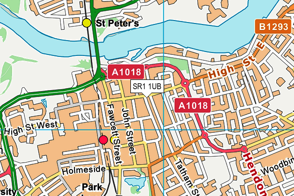 SR1 1UB map - OS VectorMap District (Ordnance Survey)