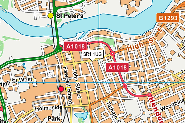 SR1 1UG map - OS VectorMap District (Ordnance Survey)