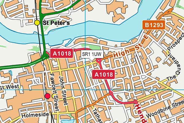 SR1 1UW map - OS VectorMap District (Ordnance Survey)