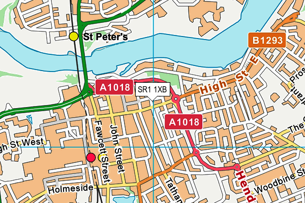 SR1 1XB map - OS VectorMap District (Ordnance Survey)