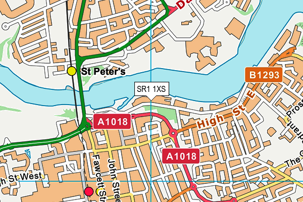 SR1 1XS map - OS VectorMap District (Ordnance Survey)