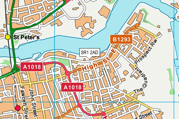 SR1 2AD map - OS VectorMap District (Ordnance Survey)