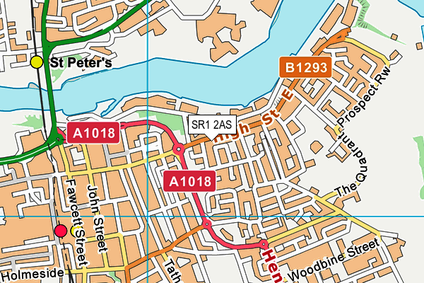 SR1 2AS map - OS VectorMap District (Ordnance Survey)