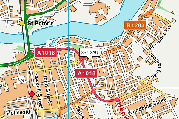 SR1 2AU map - OS VectorMap District (Ordnance Survey)