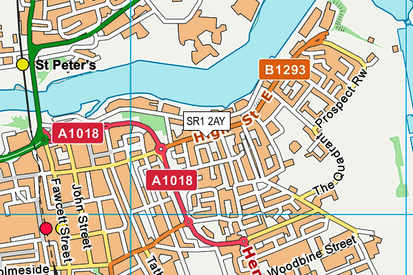 SR1 2AY map - OS VectorMap District (Ordnance Survey)