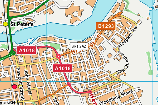 SR1 2AZ map - OS VectorMap District (Ordnance Survey)