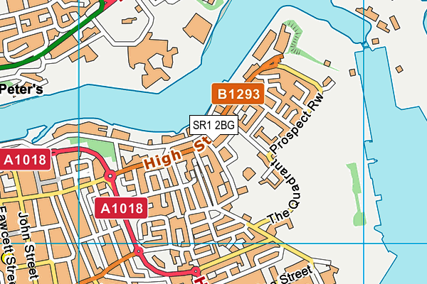 SR1 2BG map - OS VectorMap District (Ordnance Survey)