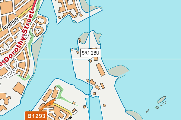 SR1 2BU map - OS VectorMap District (Ordnance Survey)