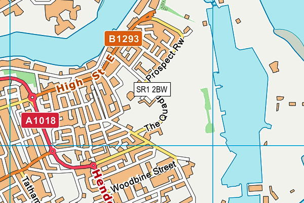 SR1 2BW map - OS VectorMap District (Ordnance Survey)