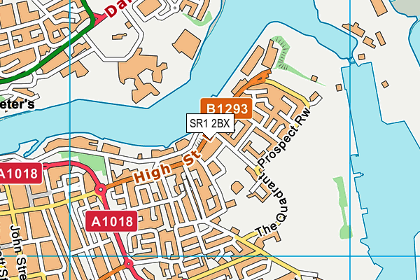 SR1 2BX map - OS VectorMap District (Ordnance Survey)