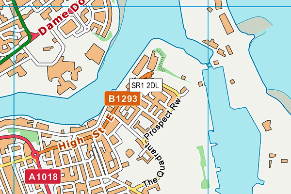 SR1 2DL map - OS VectorMap District (Ordnance Survey)