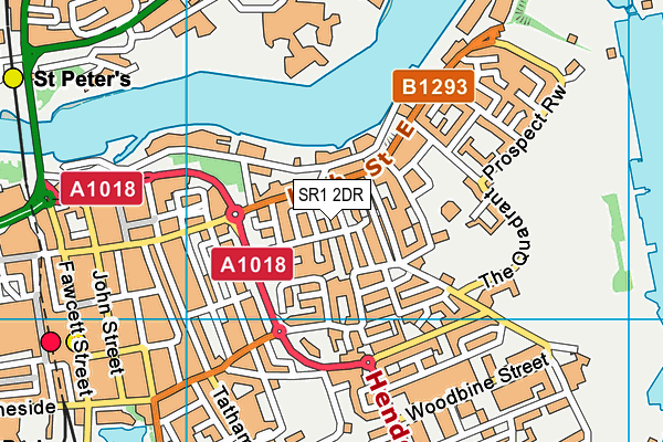 SR1 2DR map - OS VectorMap District (Ordnance Survey)