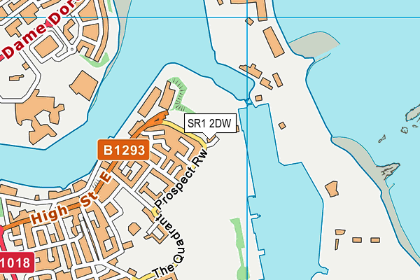 SR1 2DW map - OS VectorMap District (Ordnance Survey)